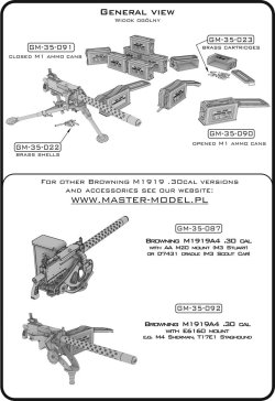 画像16: MASTER[GM-35-088]1/35 WWII/現用 アメリカ ブローニングM1919A4 .30口径(7.62mm)機関銃 M2三脚搭載(M1弾薬箱付)