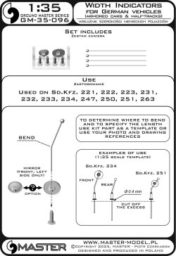 画像6: MASTER[GM-35-096]1/35 WWII ドイツ軍車両用 車幅ポール Sd.Kfz.221/222/223/231/232/233/234/247/250/251/263など用(4本入)