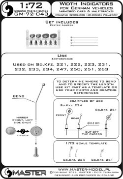 画像6: MASTER[GM-72-043]1/72 WWII ドイツ軍車両用 車幅ポール Sd.Kfz.221/222/223/231/232/233/234/247/250/251/263など用(4本入)