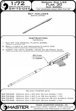画像3: MASTER[GM-72-044]1/72 WWII ドイツ 2cm L/65 Flak 30対空機関砲砲身(汎用)