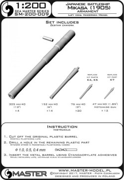 画像3: MASTER[SM-200-009]IJN Mikasa armament barrels - 30,5cm (4pcs), 15,2cm (14pcs), 7,6cm (20pcs), 4,7cm (12pcs)