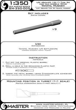 画像5: MASTER[SM-350-005]IJN 46cm/45 (18.1in)Type 94 barrels (9pcs)