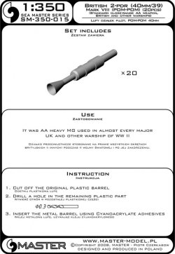 画像4: MASTER[SM-350-015]British 2-pdr - 40mm/39 (1.575in) Mark VIII (POM-POM) barrels (20pcs)
