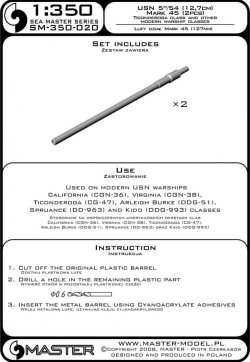 画像4: MASTER[SM-350-020]USN 5in/54 (12.7 cm) Mark 45 barrels(2pcs)