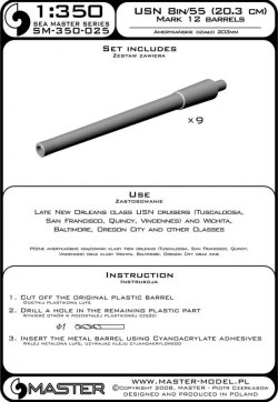 画像4: MASTER[SM-350-025]USN 8"/55 (20.3 cm) Mark 12 barrels (9pcs)
