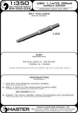 画像5: MASTER[SM-350-026]USN 1.1"/75 (28 mm) barrels (20pcs)