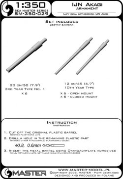 画像7: MASTER[SM-350-029]IJN Akagi armament - 20cm (6pcs), 12cm (12pcs) barrels
