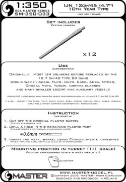 画像4: MASTER[SM-350-033]IJN 12cm/45 (4.7") 10th Year Type barrels (12pcs)