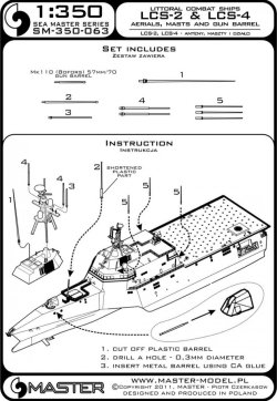 画像5: MASTER[SM-350-063]Independence class of littoral combat ships (LCS-2, LCS-4) - aerials, masts & Mk110 (Bofors) 57mm/70 gun barrel