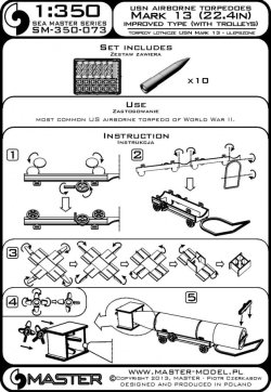 画像7: MASTER[SM-350-073]USN Airborne torpedoes Mark 13 (22.4in) with trolleys - improved type (10pcs)