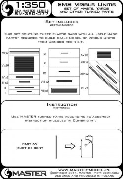 画像3: MASTER[SM-350-077]SMS Viribus Unitis - masts, yards and other turned parts set - fits Combrig model
