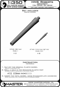画像3: MASTER[SM-350-080]HMS Roberts armament - 15in (2pcs), 4in (8pcs) barrels
