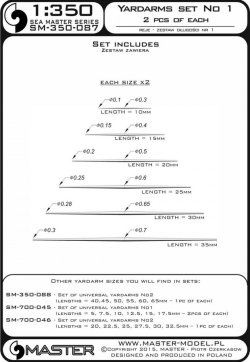 画像4: MASTER[SM-350-087]Set of universal yardarms No1 (lengths = 10,15, 20, 25, 30, 35mm - 2pcs of each)