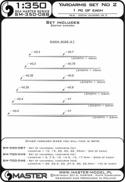 画像4: MASTER[SM-350-088]Set of universal yardarms No2 (lengths = 40,45, 50, 55, 60, 65mm - 1pc of each)