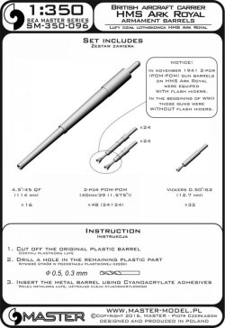 画像3: MASTER[SM-350-096]HMS Ark Royal armament barrels - 4.5in (16pcs), 40mm POM-POM (48pcs), Vickers .50cal (32pcs)