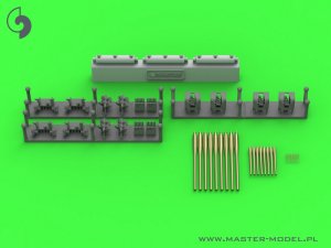 画像1: MASTER[SM-350-118]1/350 WWII フランス 軽巡洋艦マルセイエーズ 兵装セット 152mm砲×9本/90mm砲×8本/13.2mm機銃×8本(トランペッター用) (1)