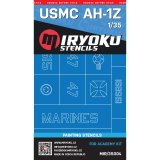 ミリョク[MIR35004]1/35 現用  米海兵隊 AH-1Zバイパー用ステンシルマスキングシートセット(アカデミー用)