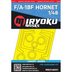 画像1: ミリョク[MIR/C48001]1/48 現用  米海軍/海兵隊 F/A-18Fホーネット用キャノピー片面マスキングシートセット(ハセガワ用)