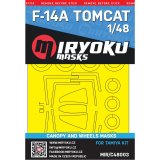 ミリョク[MIR/C48003]1/48 現用  米海軍 F-14Aトムキャット用キャノピー片面マスキングシートセット
