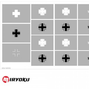 画像1: ミリョク[MIR48002]1/48 Bf-109独空軍籍マーク塗装マスクフィルム (1)