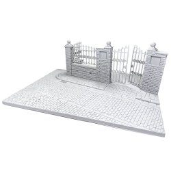 画像1: MacOne Models[MAC35215]ジオラマベース　石畳の路面と公園の一角