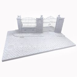 画像2: MacOne Models[MAC35215]ジオラマベース　石畳の路面と公園の一角