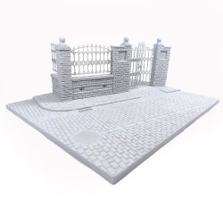 画像5: MacOne Models[MAC35215]ジオラマベース　石畳の路面と公園の一角