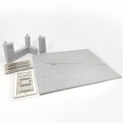 画像11: MacOne Models[MAC35215]ジオラマベース　石畳の路面と公園の一角