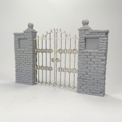 画像3: MacOne Models[MAC35217]公園のゲート(格子扉付き)