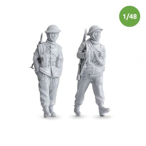 画像1: MacOne Models[MAC48600]1/48 WWIIイギリス陸軍 冬姿の歩兵セット(2体入) (1)