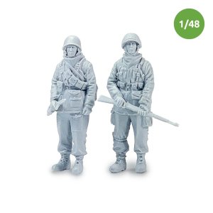 画像1: MacOne Models[MAC48601]1/48 WWIIアメリカ陸軍歩兵 冬季装備のGI(2体入) (1)