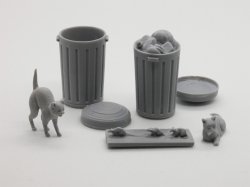画像2: MacOne Models[MAC35180]1/35 ゴミ箱に群がるネズミと猫