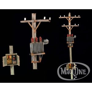 画像1: MacOne Models[MAC35127]1/35 電柱&変圧器セット (1)