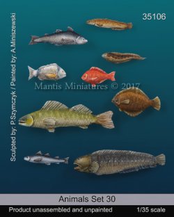 画像1: マンティス・ミニチュアズ[Man35106]1/35 動物セット30 海の魚2