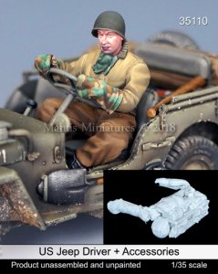 画像1: マンティス・ミニチュアズ[Man35110]1/35 WWII米 ジープドライバー+車載品セット(タミヤ用) (1)