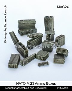 画像1: マンティス・ミニチュアズ[MAC24]1/35 現用 独/NATO ドイツ連邦軍 MG3用弾薬箱 (1)