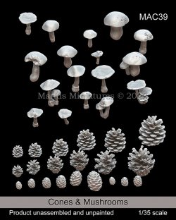 画像1: マンティス・ミニチュアズ[MAC39]1/35 ジオラマアクセサリー 松ぼっくり&キノコセット