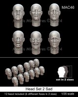 マンティス・ミニチュアズ[MAC46]1/35 汎用ヘッドセット2 悲しみの表情(6種類2サイズ 12個入)