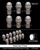 マンティス・ミニチュアズ[MAC47]1/35 汎用ヘッドセット3 恐れの表情(6種類2サイズ 12個入)