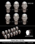 マンティス・ミニチュアズ[MAC48]1/35 汎用ヘッドセット4 笑いの表情(6種類2サイズ 12個入)