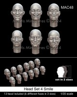 マンティス・ミニチュアズ[MAC48]1/35 汎用ヘッドセット4 笑いの表情(6種類2サイズ 12個入)