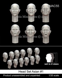 画像1: マンティス・ミニチュアズ[MAC55]1/35 アジア系ヘッドセット＃1(6種類2サイズ 12個入)