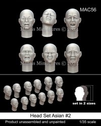 マンティス・ミニチュアズ[MAC56]1/35 アジア系ヘッドセット＃2(6種類2サイズ 12個入)