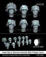 マンティス・ミニチュアズ[MAC58]1/35 WWII ドイツ 偽装付ヘルメットのヘッドセット(6種類2サイズ 12個入)