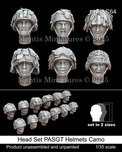 画像1: マンティス・ミニチュアズ[MAC64]1/35 現用 アメリカ 偽装付PASGTヘルメット ヘッドセット(6種類2サイズ 12個入)