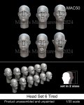 マンティス・ミニチュアズ[MAC50]1/35 汎用ヘッドセット6 疲れの表情(6種類2サイズ 12個入)