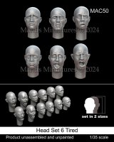 マンティス・ミニチュアズ[MAC50]1/35 汎用ヘッドセット6 疲れの表情(6種類2サイズ 12個入)