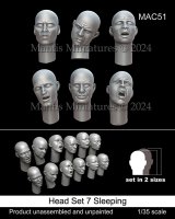 マンティス・ミニチュアズ[MAC51]1/35 汎用ヘッドセット7 眠りの表情(6種類2サイズ 12個入)
