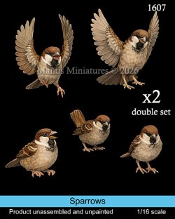 画像2: マンティス・ミニチュアズ[Man1607]1/16 動物セット スズメ