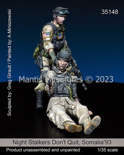 画像1: マンティス・ミニチュアズ[Man35148]1/35 現用 アメリカ 「ブラックホーク・ダウン」ヘリコプター乗員を救助するナイトストーカーズ兵士「絶対に諦めない！」 ソマリア'93(2体入)